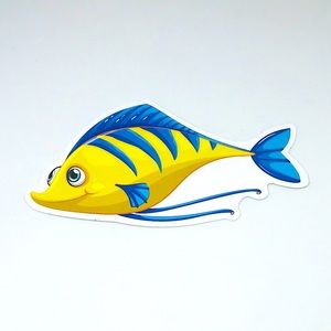 Fishy Tropical Ocean Water Fish Cartoon Style Single Decor Sticker